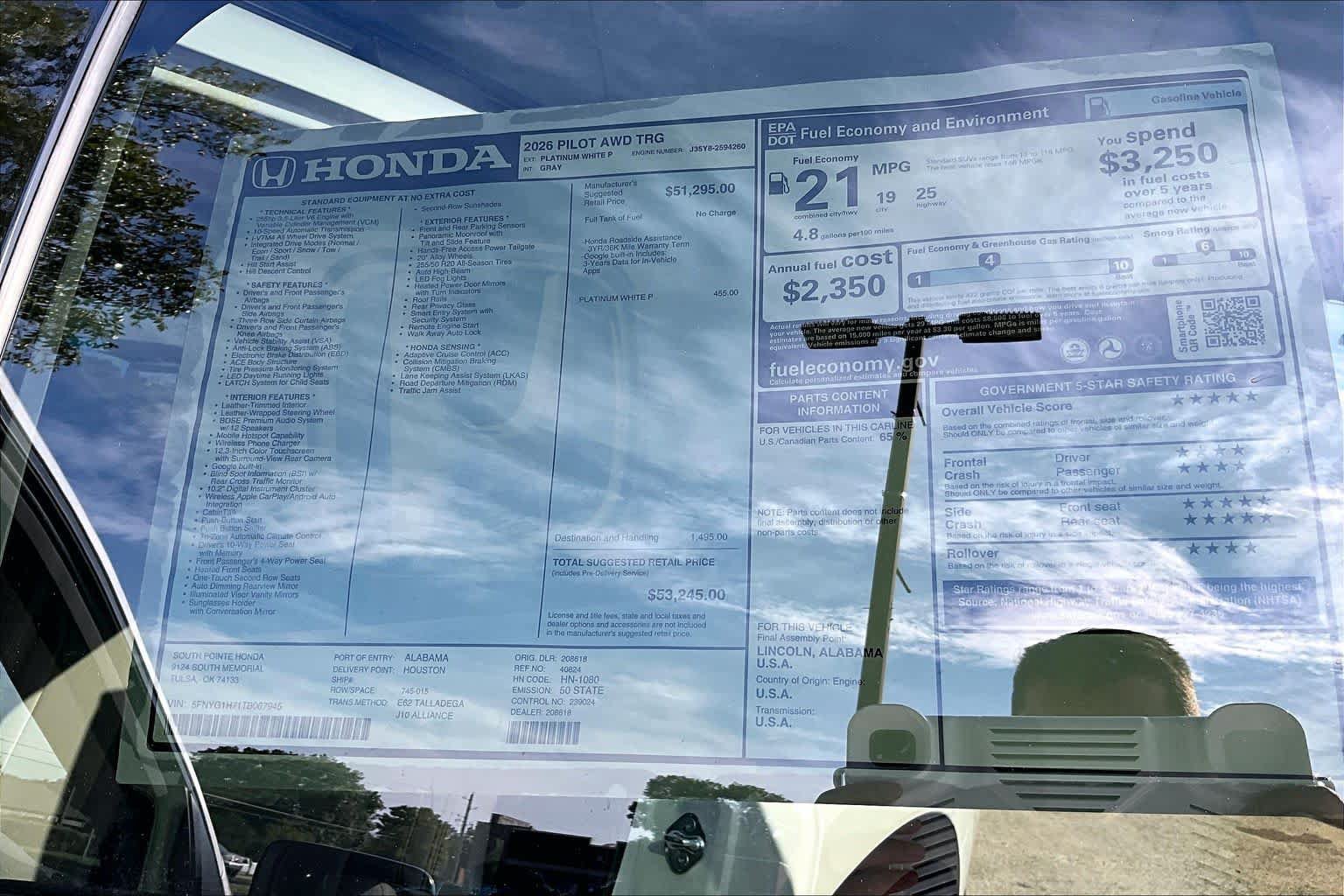 New 2026 Honda Pilot Touring image 21