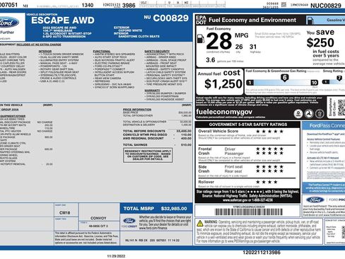 Used 2022 Ford Escape SE w/ Convenience Package AWD/4WD image 3