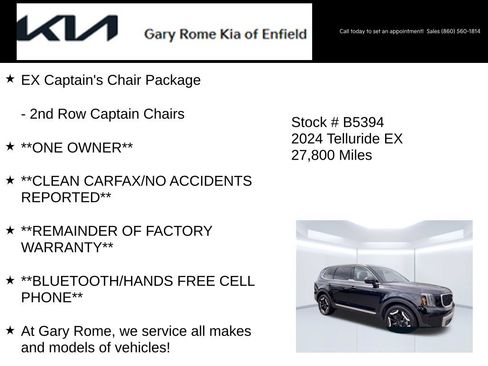 Certified 2024 Kia Telluride EX w/ EX Captain's Chair Package AWD/4WD image 7