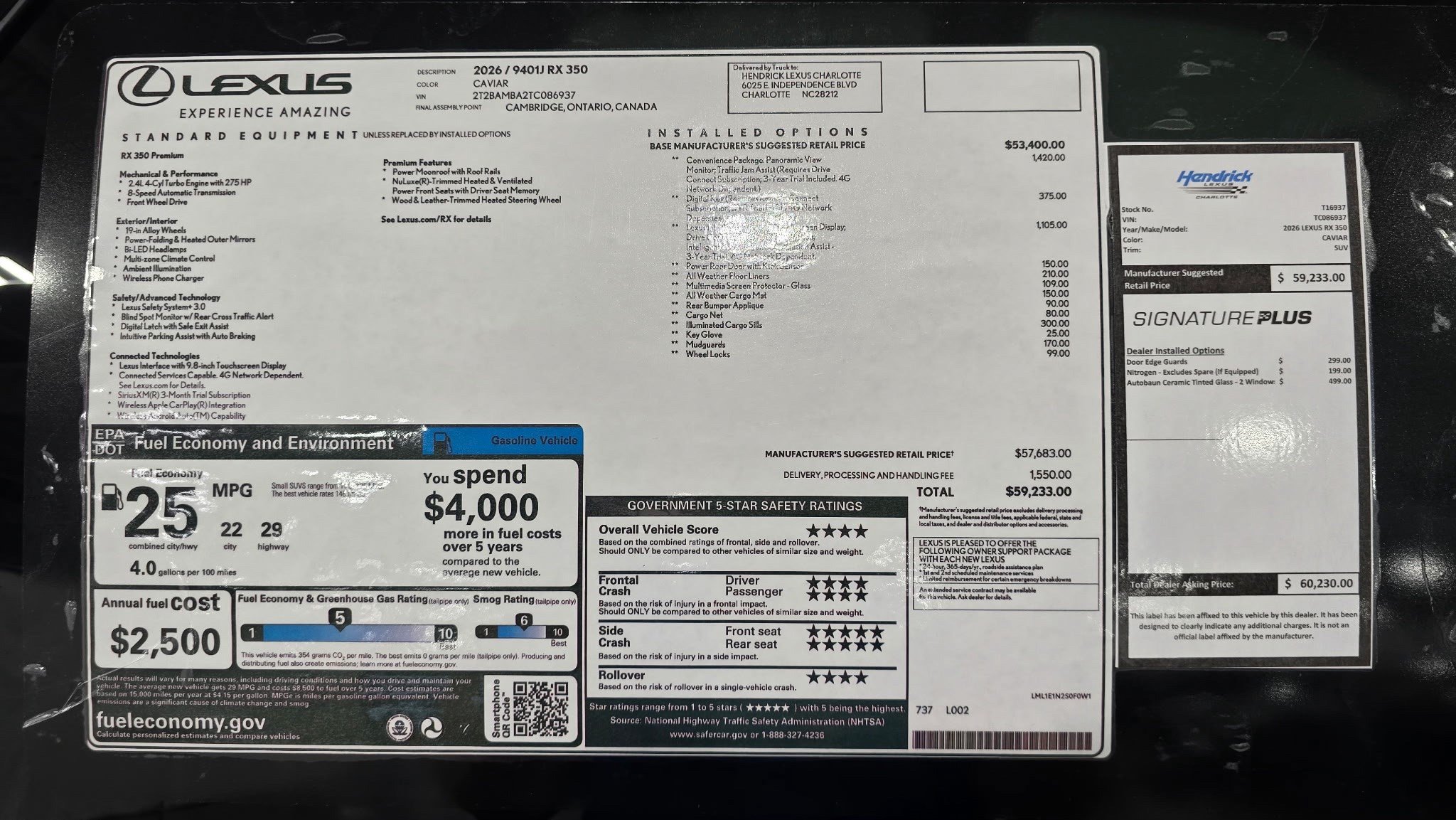 New 2026 Lexus RX 350 Premium w/ Convenience Package FWD image 44