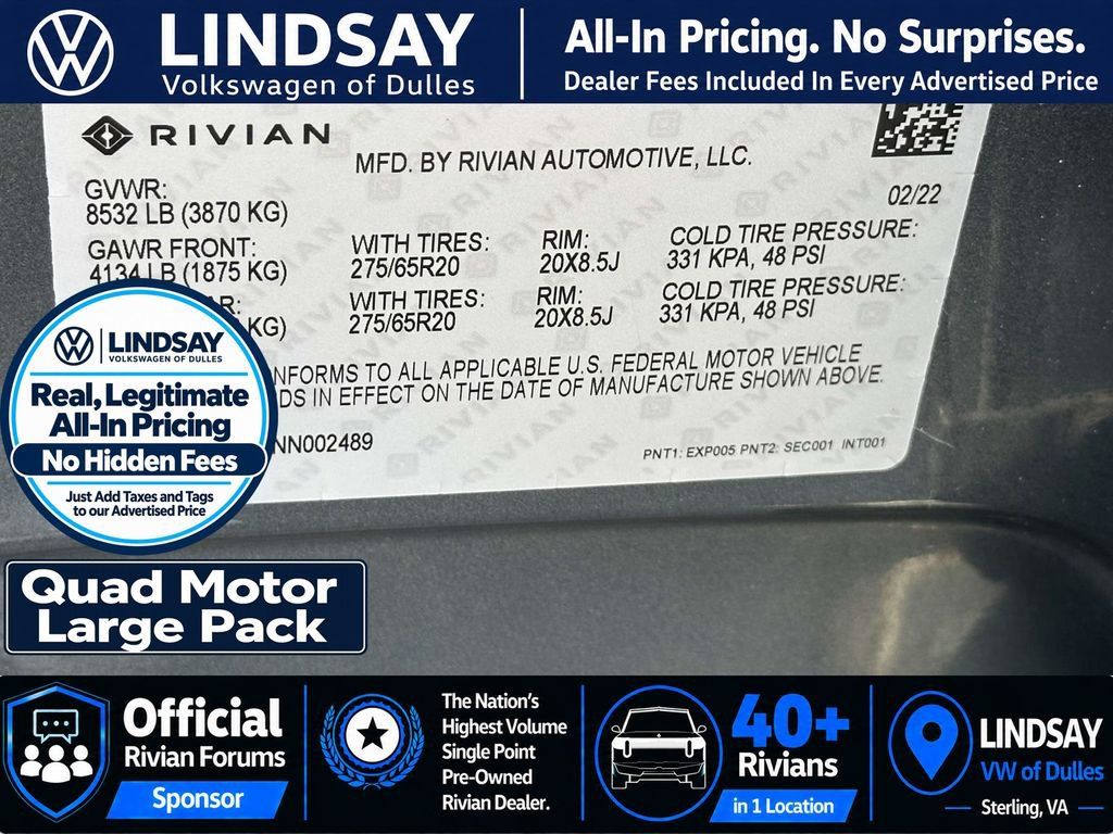Used 2022 Rivian R1T Launch Edition AWD/4WD image 30
