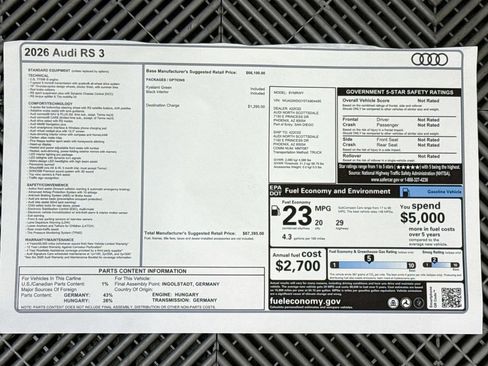 New 2026 Audi RS 3 image 9