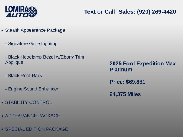 Used 2025 Ford Expedition Max Platinum w/ Stealth Appearance Package AWD/4WD image 7
