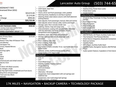 Used 2017 Chevrolet City Express LT w/ Technology Package FWD image 2