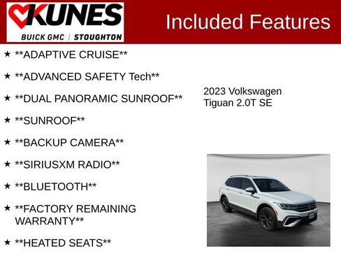 Used 2023 Volkswagen Tiguan SE w/ Panoramic Sunroof Package AWD/4WD image 2