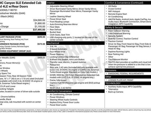 Used 2020 GMC Canyon SLE w/ Driver Alert Package image 6