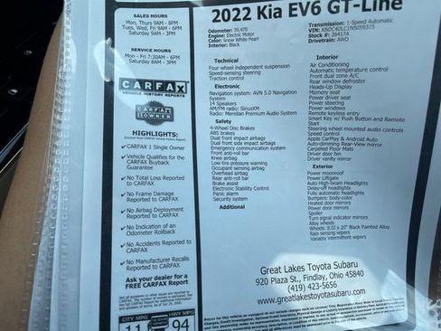 Used 2022 Kia EV6 GT-Line w/ GT-Line Suede Seat Package AWD/4WD image 27
