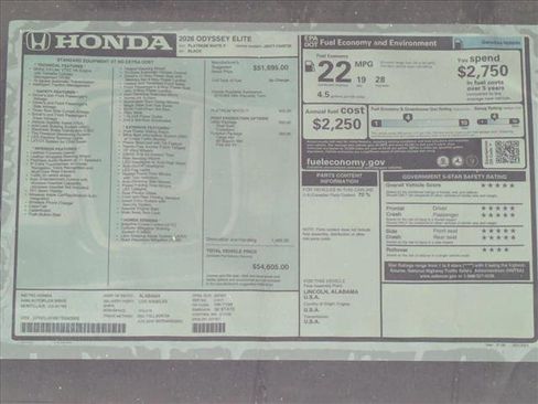 New 2026 Honda Odyssey Elite image 18