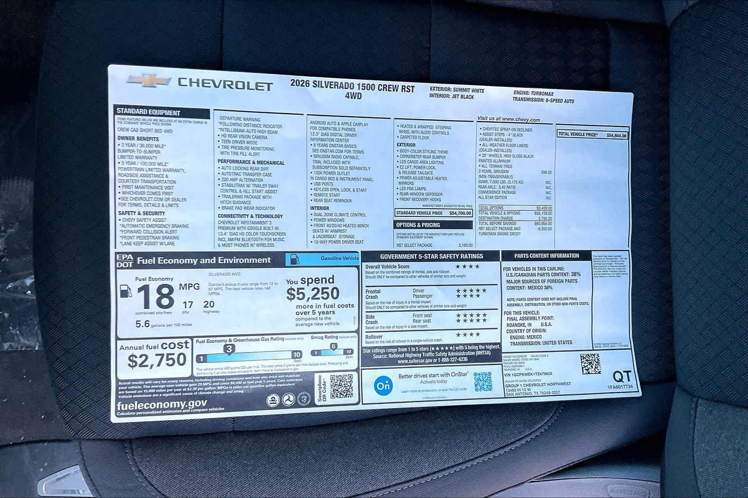 New 2026 Chevrolet Silverado 1500 RST w/ RST Select Package AWD/4WD image 18