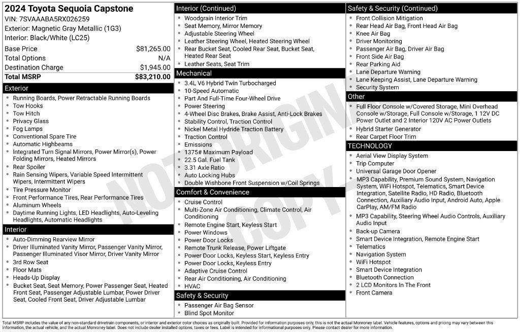 Used 2024 Toyota Sequoia Capstone AWD/4WD image 23