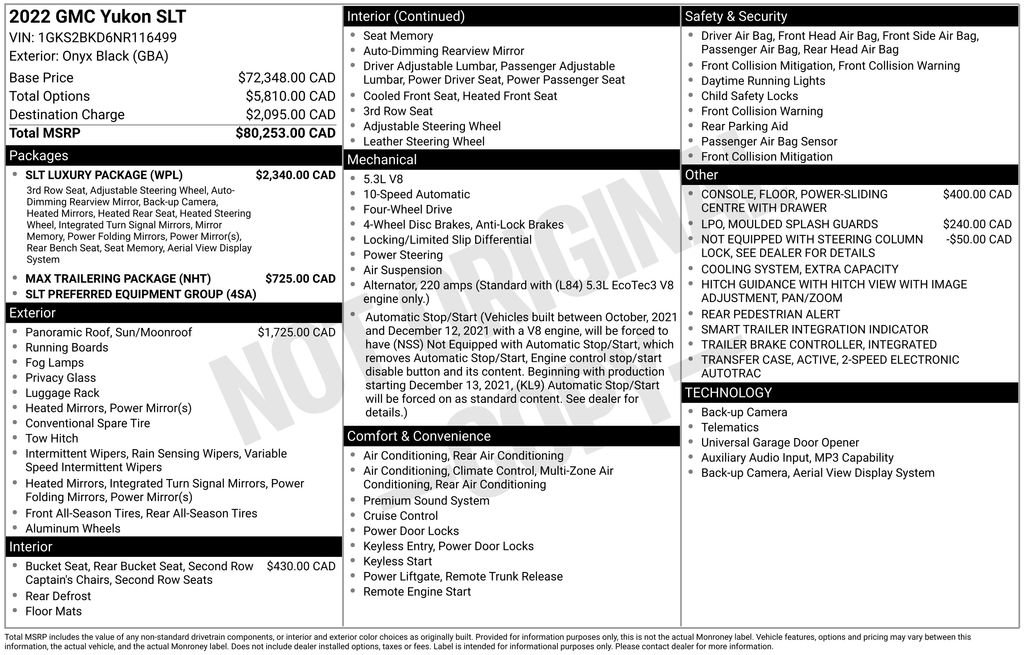 Used 2022 GMC Yukon SLT w/ SLT Luxury Package AWD/4WD image 44