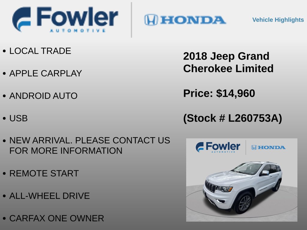 Used 2018 Jeep Grand Cherokee Limited AWD/4WD image 8