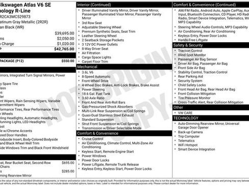 Used 2021 Volkswagen Atlas SE w/ Towing Package image 31