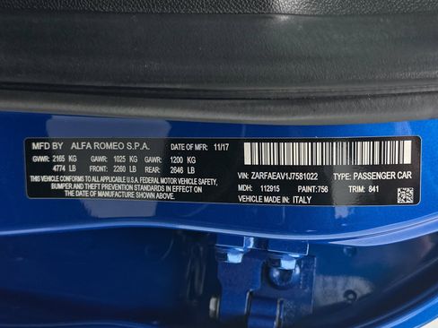 Used 2018 Alfa Romeo Giulia Quadrifoglio w/ Driver Assist Dynamic Package image 40