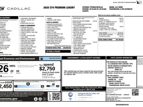 Used 2025 Cadillac CT4 Premium Luxury image 2