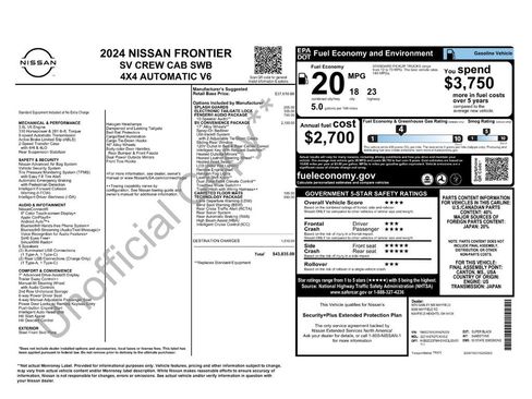 Used 2024 Nissan Frontier SV w/ SV Convenience Package image 2