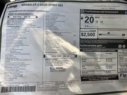 New 2026 Jeep Wrangler Unlimited Sport image 27