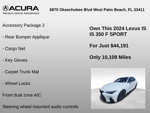 Used 2024 Lexus IS 350 F Sport w/ Memory Package RWD image 6