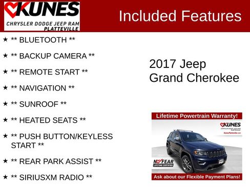 Used 2017 Jeep Grand Cherokee Limited AWD/4WD image 2