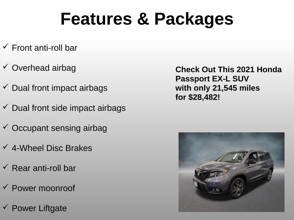 Certified 2021 Honda Passport EX-L image 16