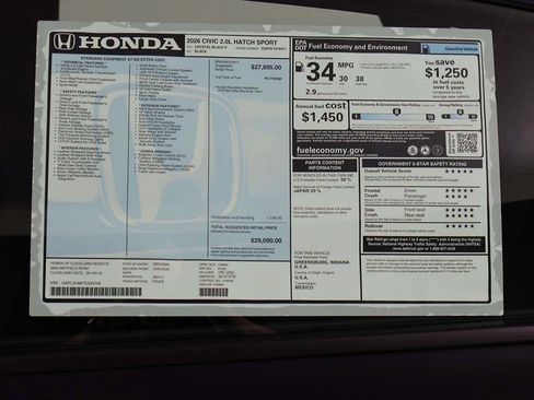 New 2026 Honda Civic Sport image 24