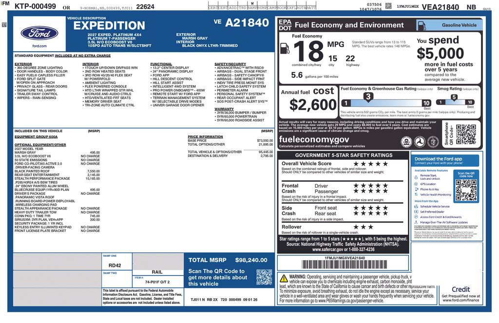 New 2027 Ford Expedition Platinum w/ Stealth Performance Package AWD/4WD image 30