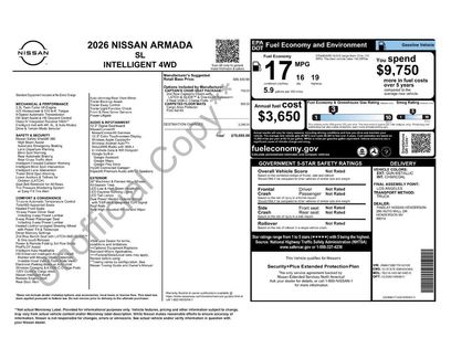 New 2026 Nissan Armada SL w/ Captain's Chari Seat Package