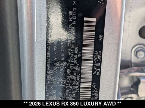 New 2026 Lexus RX 350 AWD w/ Convenience Package image 31