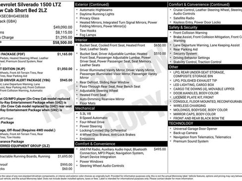 Used 2017 Chevrolet Silverado 1500 LTZ Z71 w/ LTZ Plus Package image 45