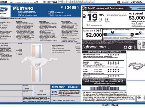 Certified 2019 Ford Mustang GT Premium w/ GT Performance Package image 25
