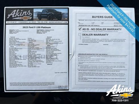 Used 2023 Ford F150 Platinum w/ Equipment Group 701A High AWD/4WD image 13