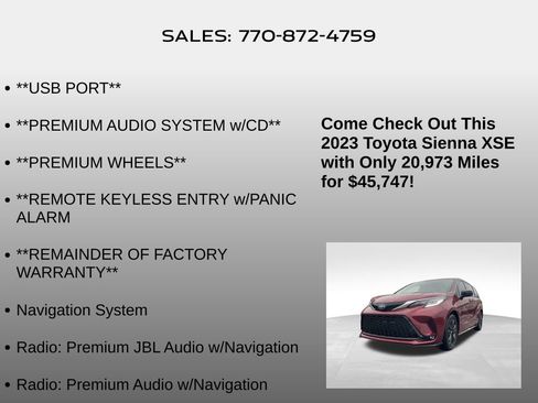 Used 2023 Toyota Sienna XSE image 10