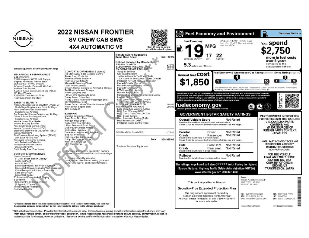 Used 2022 Nissan Frontier SV AWD/4WD image 2