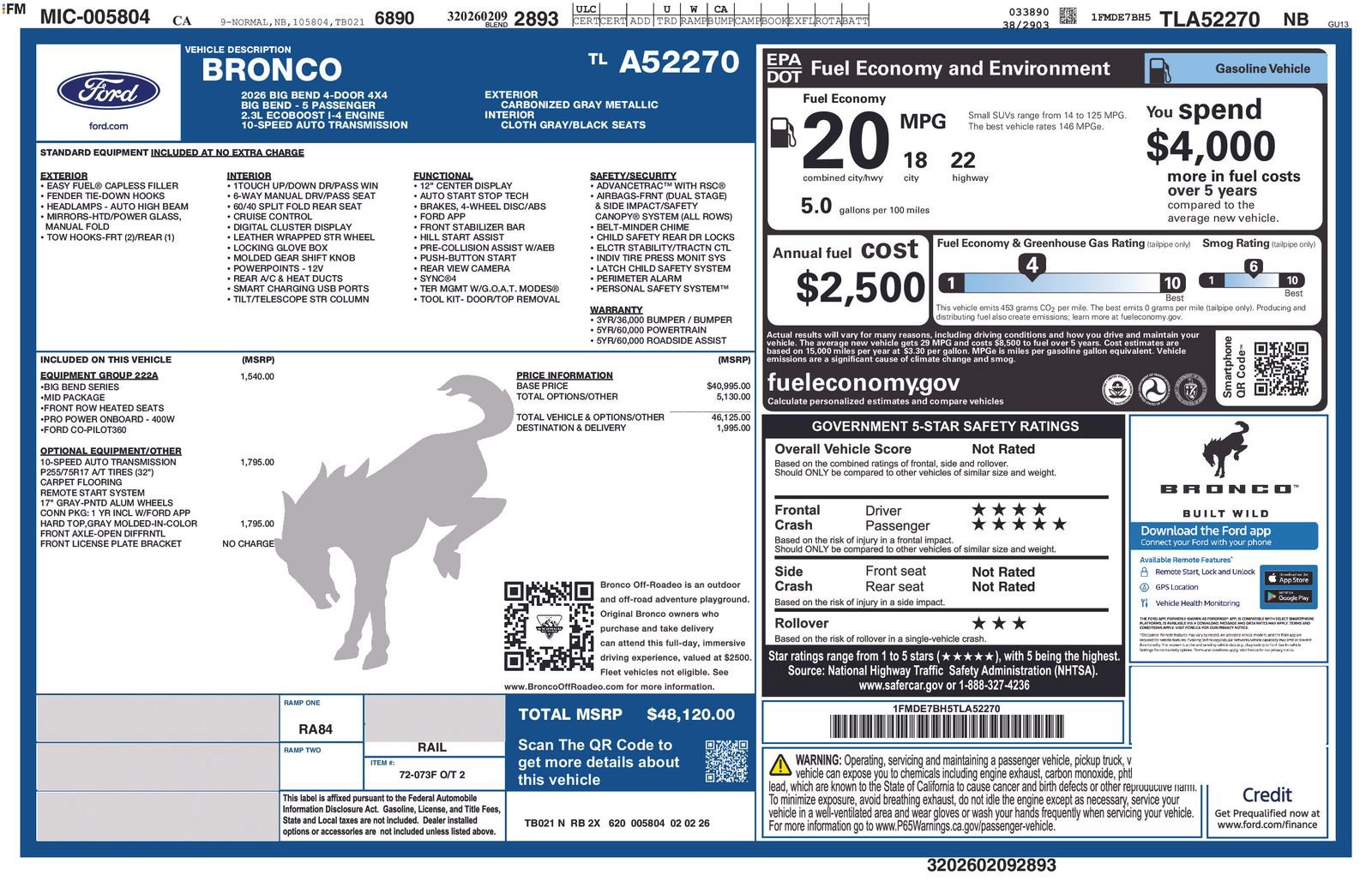 Used 2026 Ford Bronco Big Bend AWD/4WD image 4