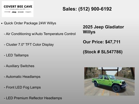 New 2025 Jeep Gladiator Sport AWD/4WD image 12