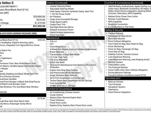 Used 2024 Kia Seltos S FWD image 36