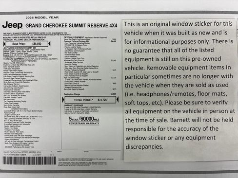 Used 2025 Jeep Grand Cherokee Summit AWD/4WD image 2