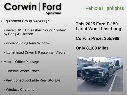 Used 2025 Ford F150 Lariat w/ Equipment Group 502A High AWD/4WD image 16