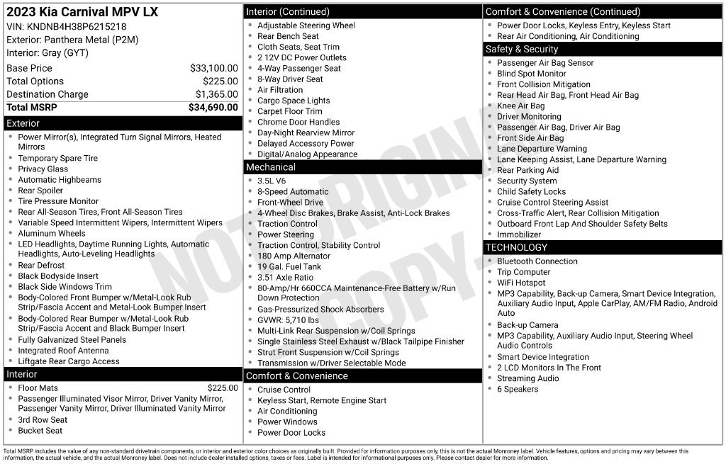 Used 2023 Kia Carnival LX FWD image 24