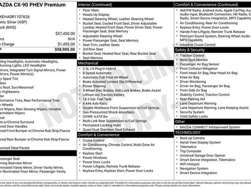 Certified 2024 MAZDA CX-90 Plug-In Hybrid w/ Premium Plus AWD/4WD image 5