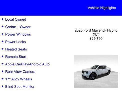 Certified 2025 Ford Maverick XLT w/ XLT Luxury Package image 2