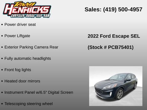 Used 2022 Ford Escape SEL w/ Equipment Group 302A AWD/4WD image 12