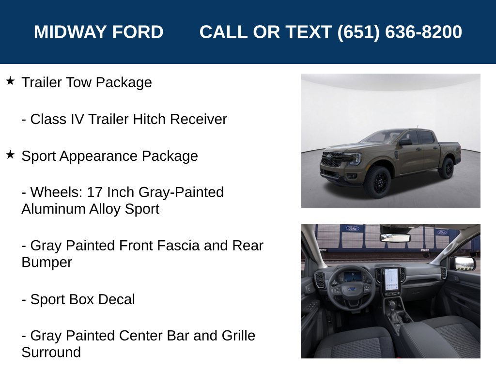 New 2026 Ford Ranger XLT w/ Black Appearance Package AWD/4WD image 13