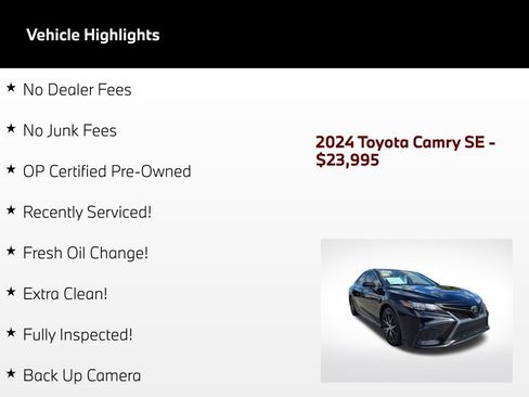 Used 2024 Toyota Camry SE FWD image 51
