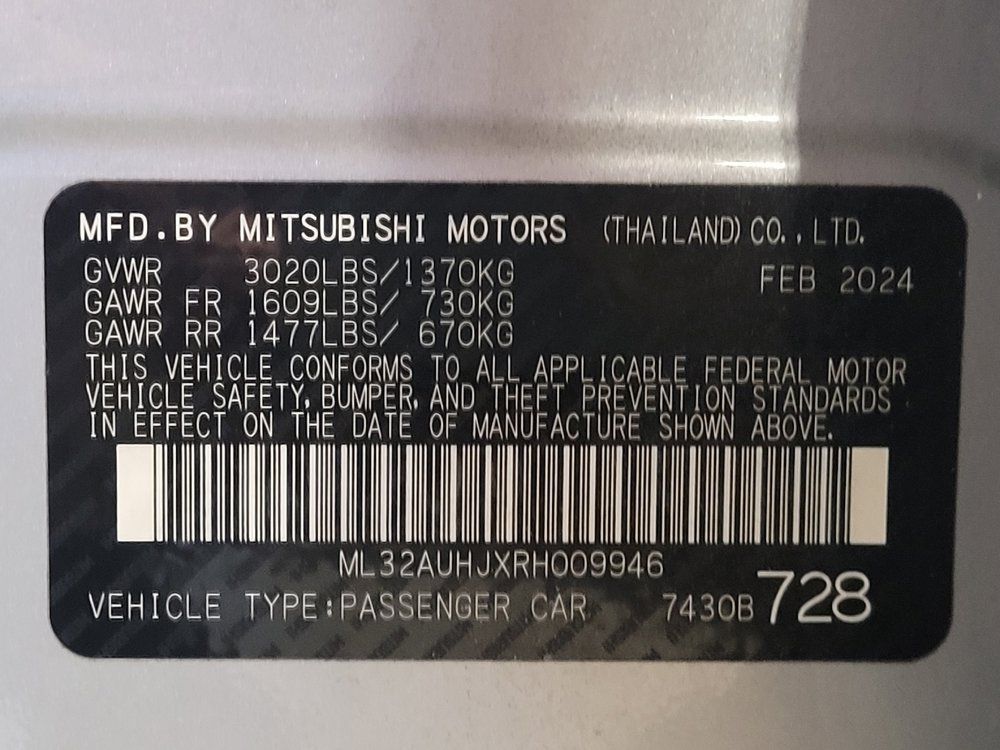 Used 2024 Mitsubishi Mirage ES FWD image 33