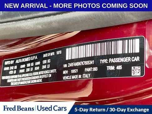 Used 2019 Alfa Romeo Giulia Ti w/ Quick Order Package 22X Lusso AWD/4WD image 14