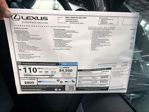 New 2026 Lexus RZ 450e AWD w/ Technology Package image 13
