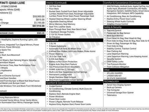 Used 2022 INFINITI QX60 Luxe w/ Cargo Package image 41