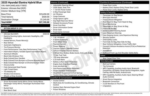 Used 2025 Hyundai Elantra Hybrid FWD image 3