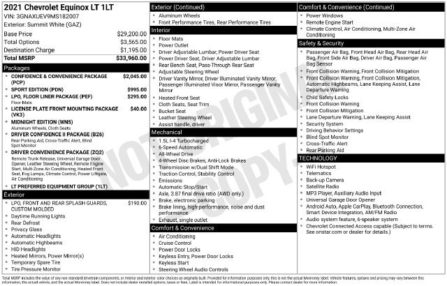 Used 2021 Chevrolet Equinox LT AWD/4WD image 5